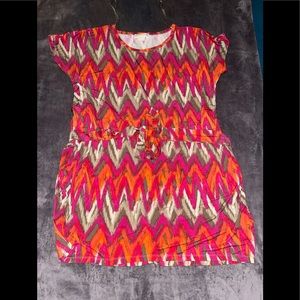 Micheal Kors Tribal Print Dress with Waist Tie for Front or Back Size 3X